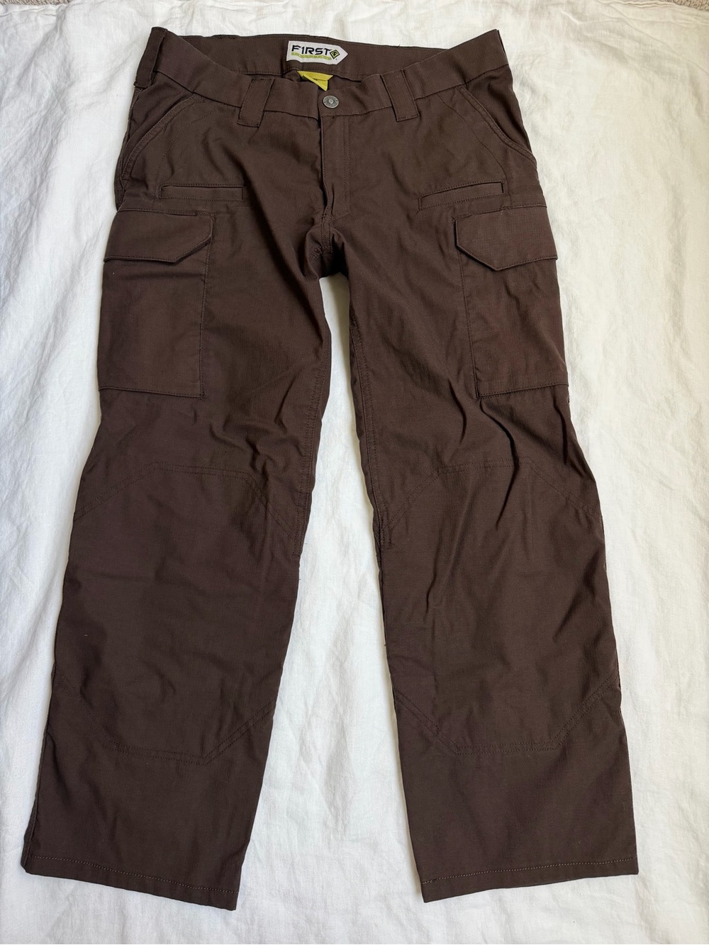 FIRST Brown Straight-Leg Cargo Pants for Women